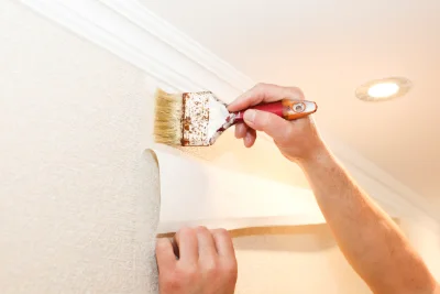 Pose de papier peint aux Genettes — revêtements muraux et toiles de verre